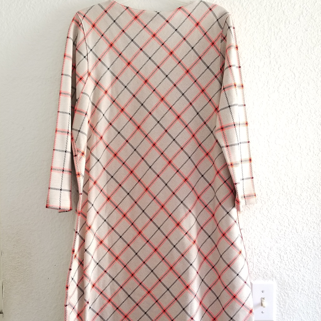 Harris Wharf London Plaid Midi Dress Size It 46 Beige Cream — image 4 of 8